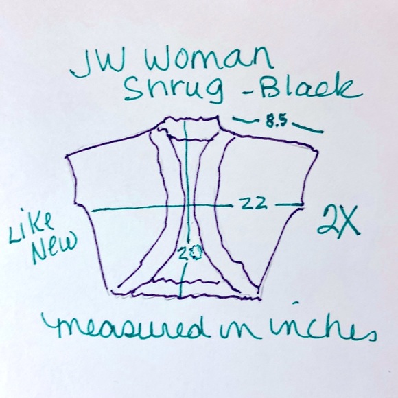 JW Woman Shrug. Size 2X. Like New. Black. - Picture 6 of 8